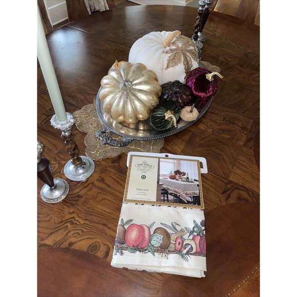 John Derian for Target - 60" x 104" Printed Tablecloth - Fall Flowers - NWT - Picture 2 of 8